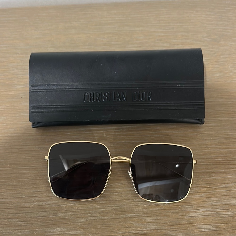 Dior Gold and Black Sunglasses with Sleek Design